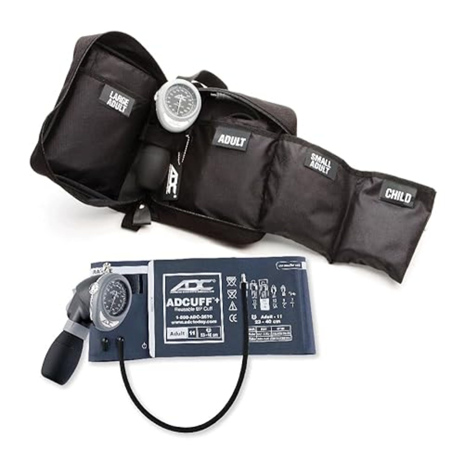 ADC Diagnotix Multikuf 732 4-Cuff EMT Kit, Professional Palm Aneroid Sphygmomanometer, Child, Small