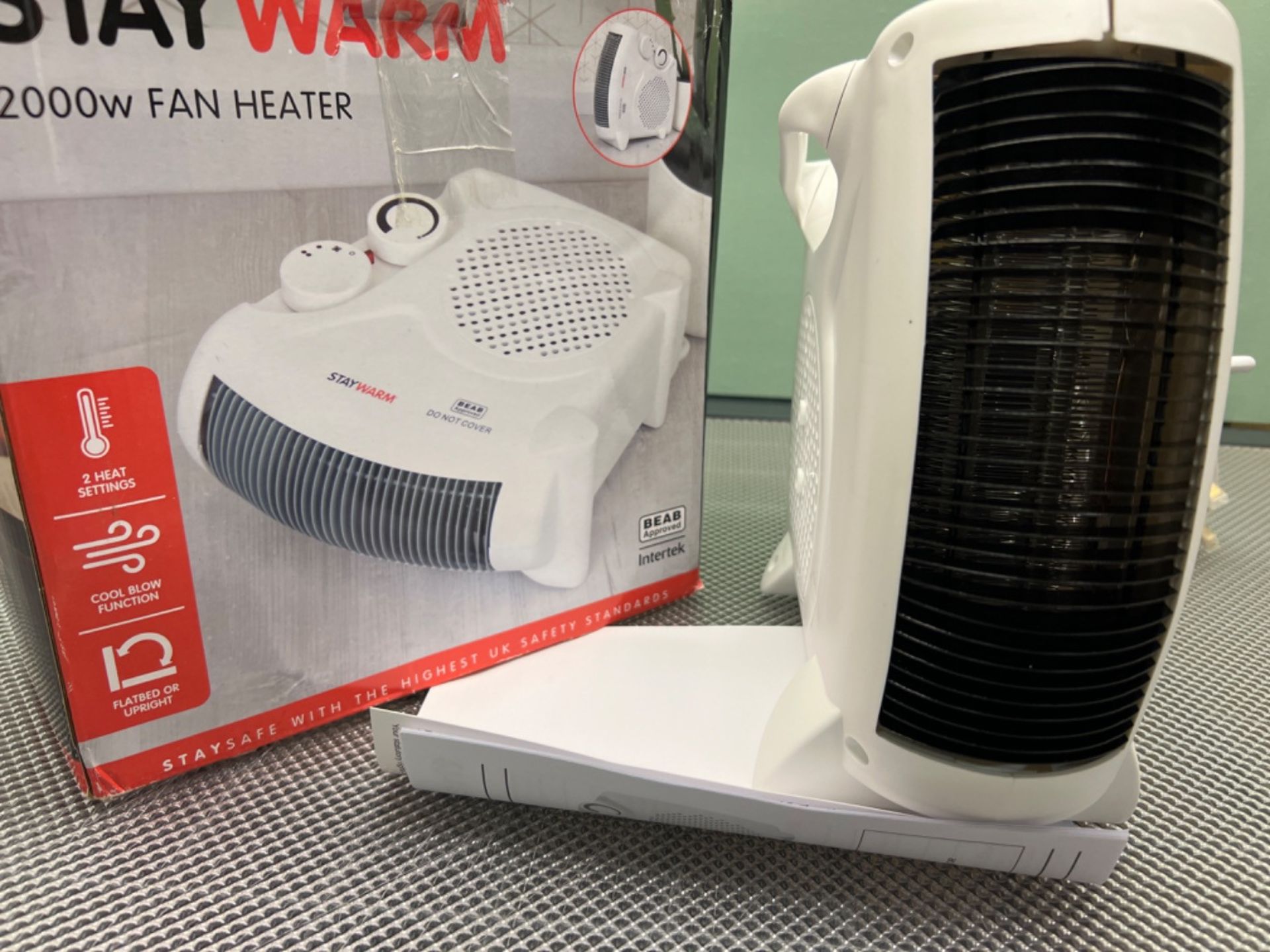 STAYWARM® 2000w Upright and Flatbed Fan Heater with 2 Heat Settings / Cool Blow Fan / Variable The - Image 2 of 3