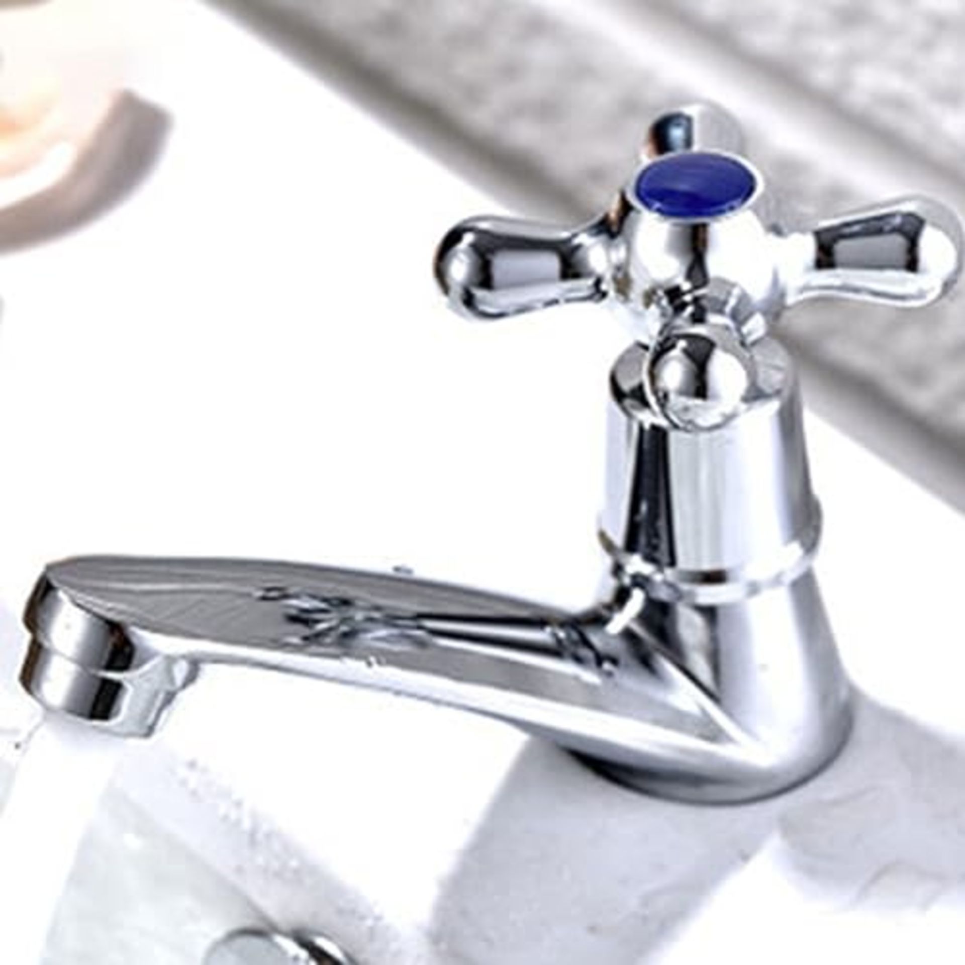 SANON 1 Pair Basin Sink Taps, Cold and Hot Water Crosshead Lever Sink Faucet for Bathroom