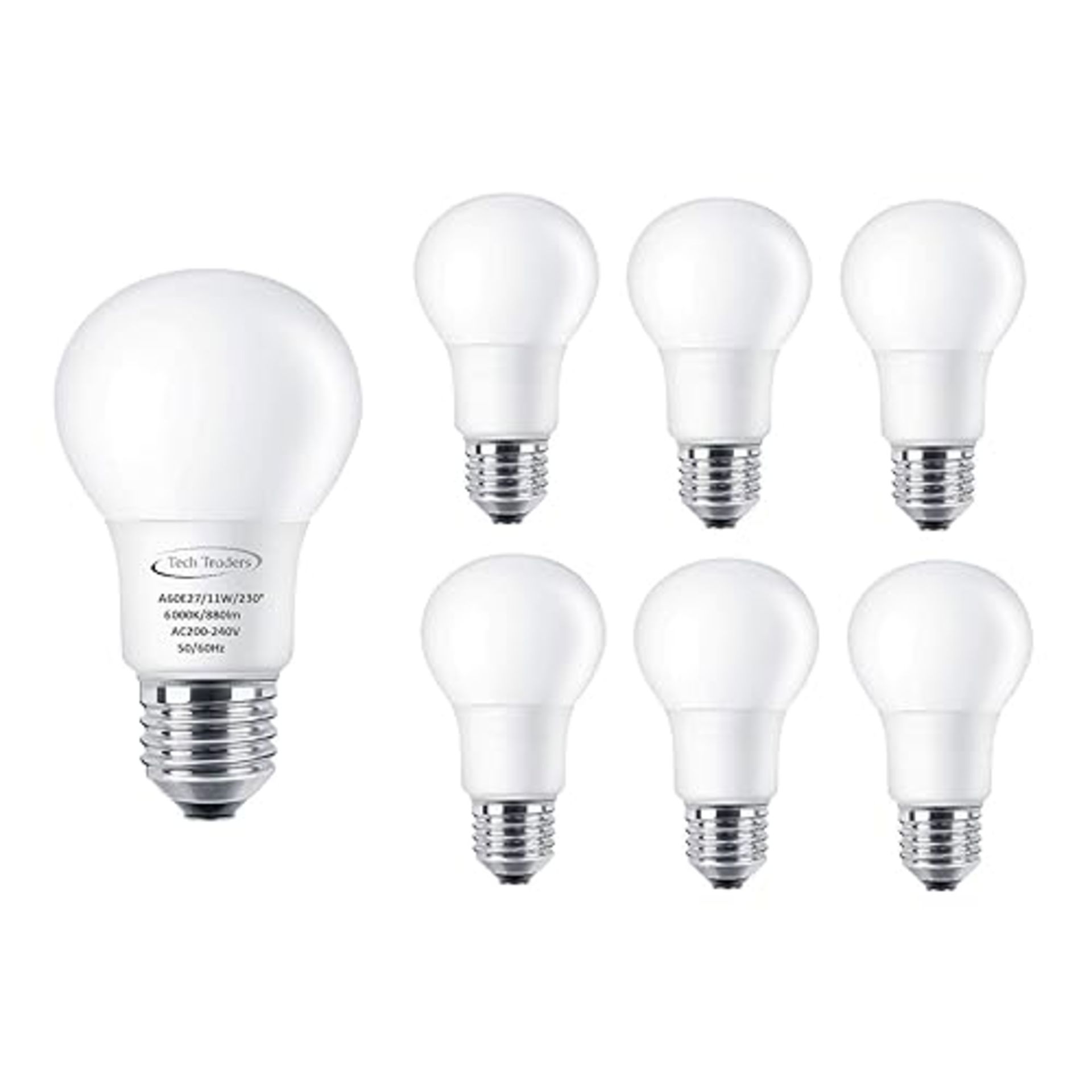 LED E27 Screw Light Bulbs 110W Equivalent, A60 Cool White(6000K), 11W LED ES GLS Bulb, 880Lm, LED L