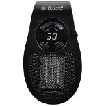 Russell Hobbs 500W Ceramic Plug Heater, Electric Heater Adjustable thermostat, 12 Hour Timer & LED 