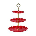 AHX Plastic Cupcake Stand Holder - 3 Tier Tray Dessert Stands Tower - Tiered Serving Tray for Weddi