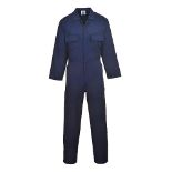 Portwest S999 Men's Euro Workwear Polycotton Coverall Boiler Suit Overalls Navy, S