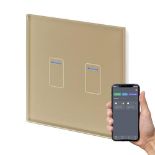 Retrotouch Crystal+ Touch WiFi Switch | 2 Gang Smart Light Switches | Multi Control | Remote Contro
