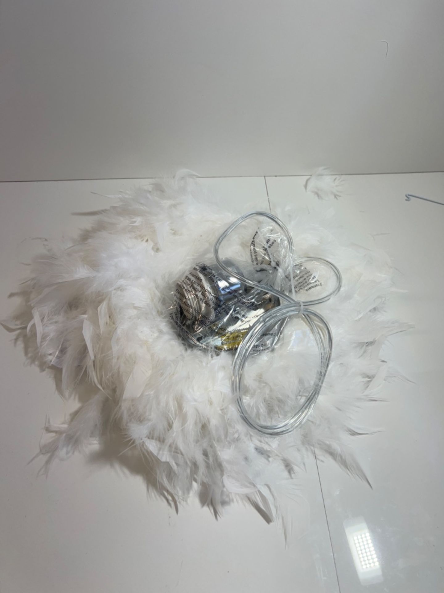 Feather Pendant Light Shade for Ceilings, Modern Real Natural Fluffy Feather lampshade for Table &  - Image 2 of 3