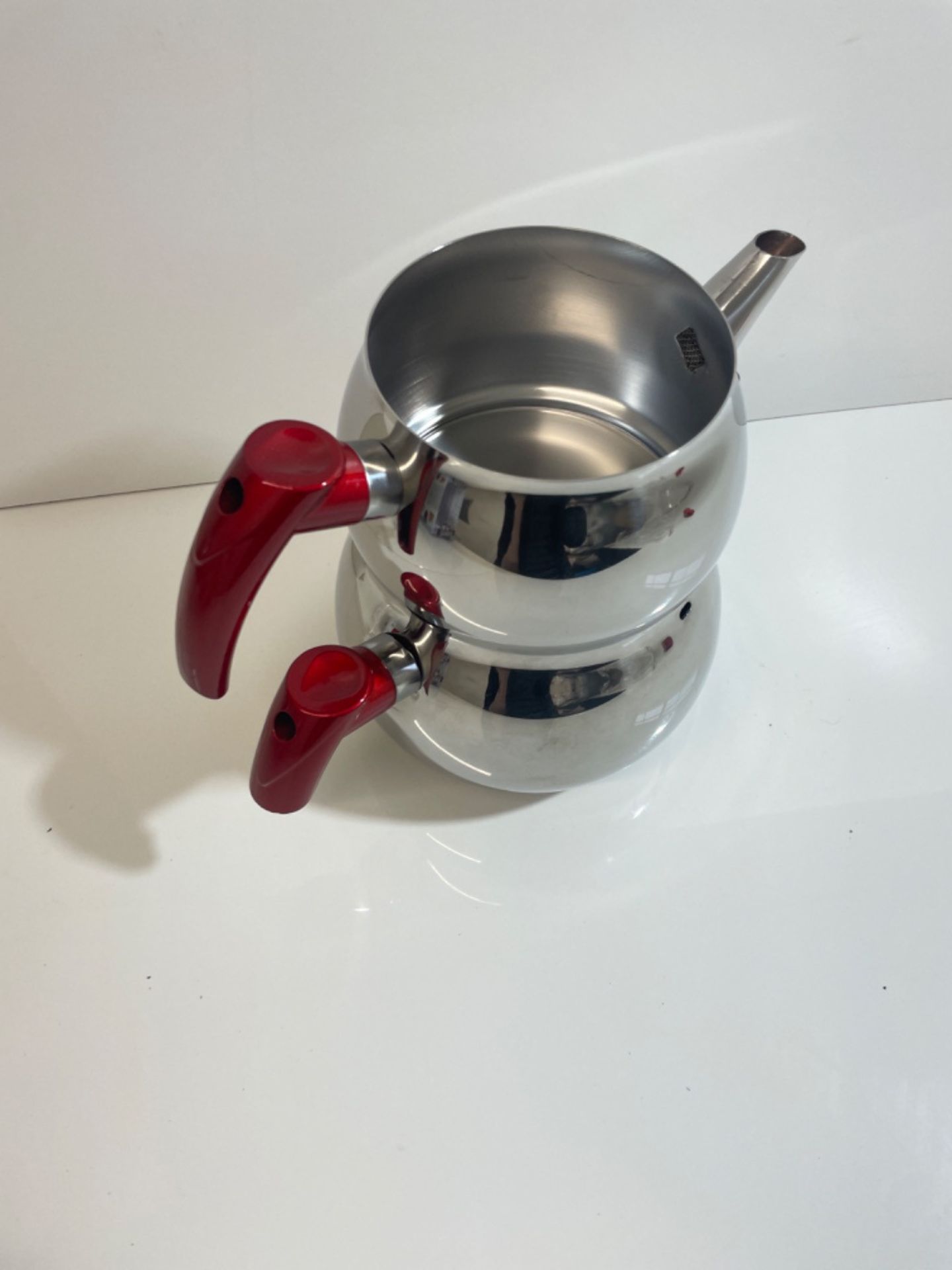 DESTALYA Turkish Teapot Set | Stainless Steel Double Tea Pots for Stove Top | Tea Maker with Handle - Image 3 of 3