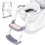 Potty Training Toilet Seat Trainer: Kids Toilet Training Seat with Step Stool - Foldable Portable P