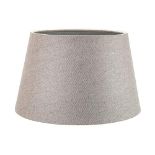 Traditional 12 Inch Grey Linen Fabric Drum Table/Pendant Lampshade 60w Maximum by Happy Homewares