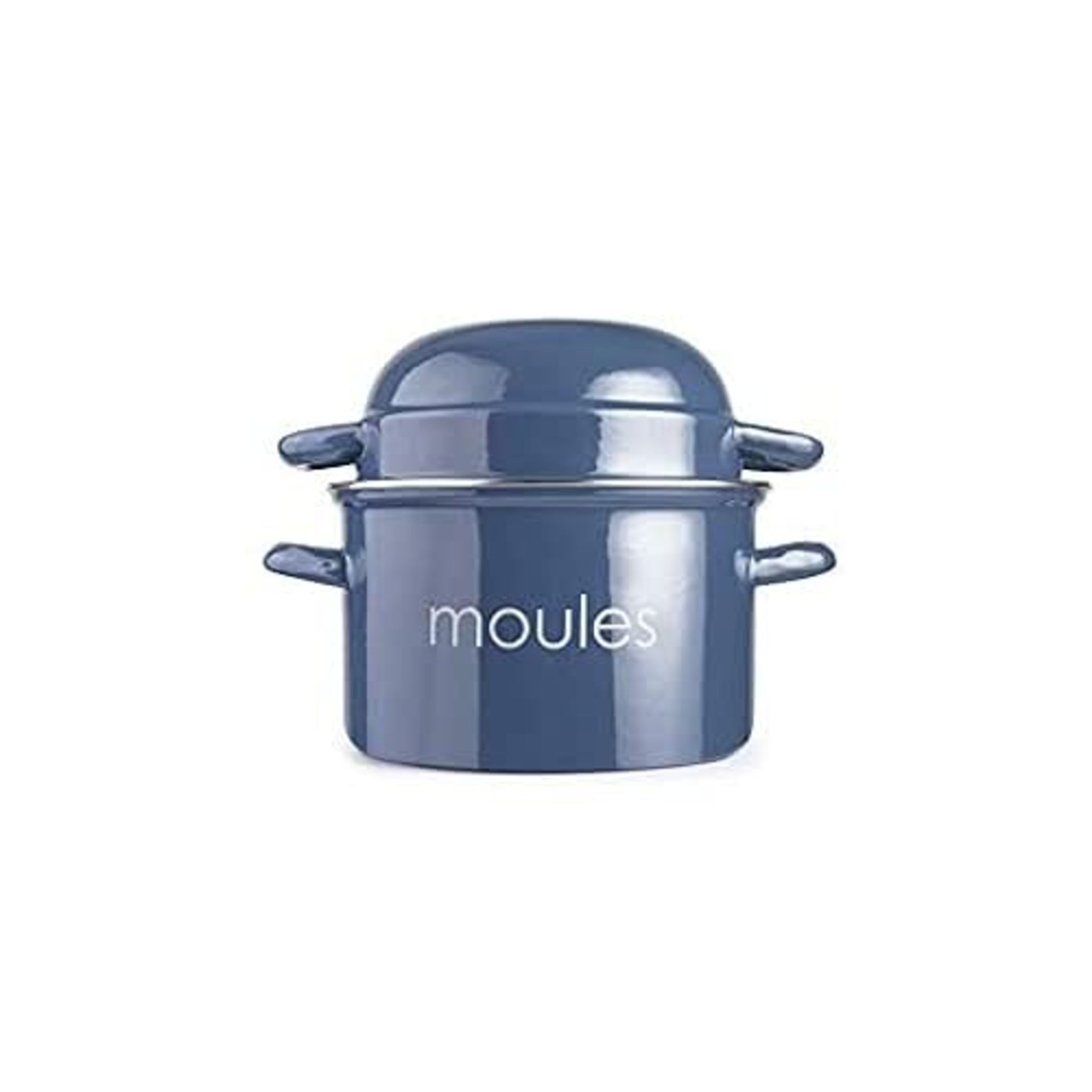 IBILI Mussels Pot, Petrol, 18 cm, Enamelled Steel, Suitable for Induction Hobs