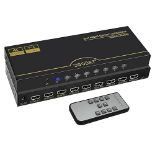 HDMI Switch 4K, HDMI Switcher Box 8 In 1 Out with Remote - Supports 4K@30Hz 3D HDR UHD 1080P for PS