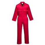 Portwest S999 Men's Euro Workwear Polycotton Coverall Boiler Suit Overalls Red, XXL