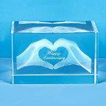 CHUANGLI 3D Crystal Gifts for Women Friends Funny Couples Gift Engraved with Happy Anniversary in C