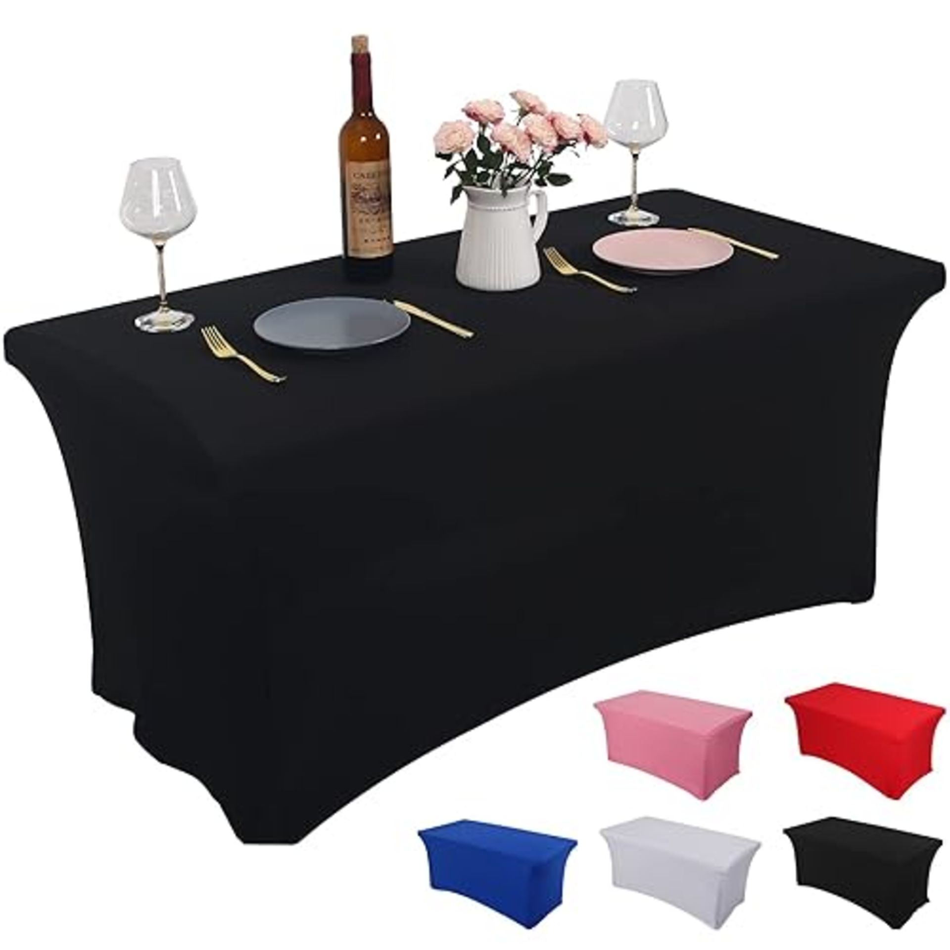 Rainberg 6ft & 4ft Stretchable Tablecloths for Rectangle Tables, Table Cover, Fitted Spandex Rectan