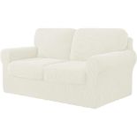 CHUN YI 5 Piece Stretch Sofa Cover, 2 Seater Slipcover with Two Separate Cushions and Backrests, Ja