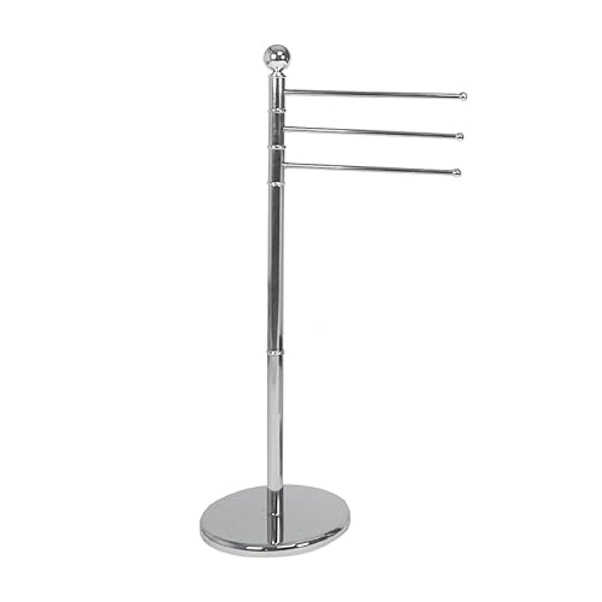 WENKO Exclusive towel and clothes stand Chrome - 3 flexible arms, Steel, 48.5 x 90 x 28.5 cm, Chrom