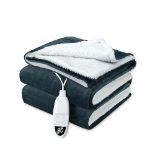 CONOPU Electric blanket, 180X130cm Large, Heated Throw Blanket with 6 Heat Levels, 10H timer, Fast 