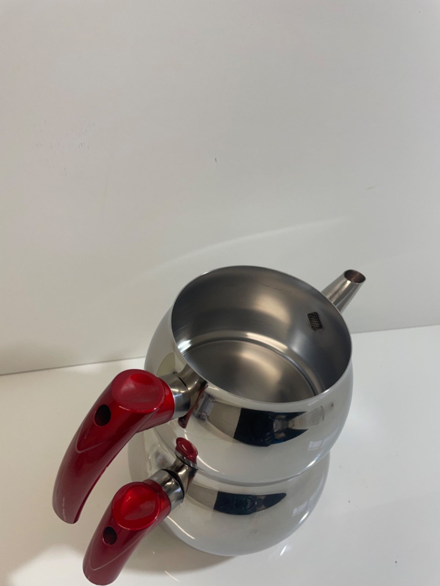 DESTALYA Turkish Teapot Set | Stainless Steel Double Tea Pots for Stove Top | Tea Maker with Handle - Image 2 of 3