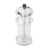 Combination Pepper Mill and Salt Shaker 2-in-1, Durable Non-Corrosive Ceramic Gears, 14.5cm - Clear