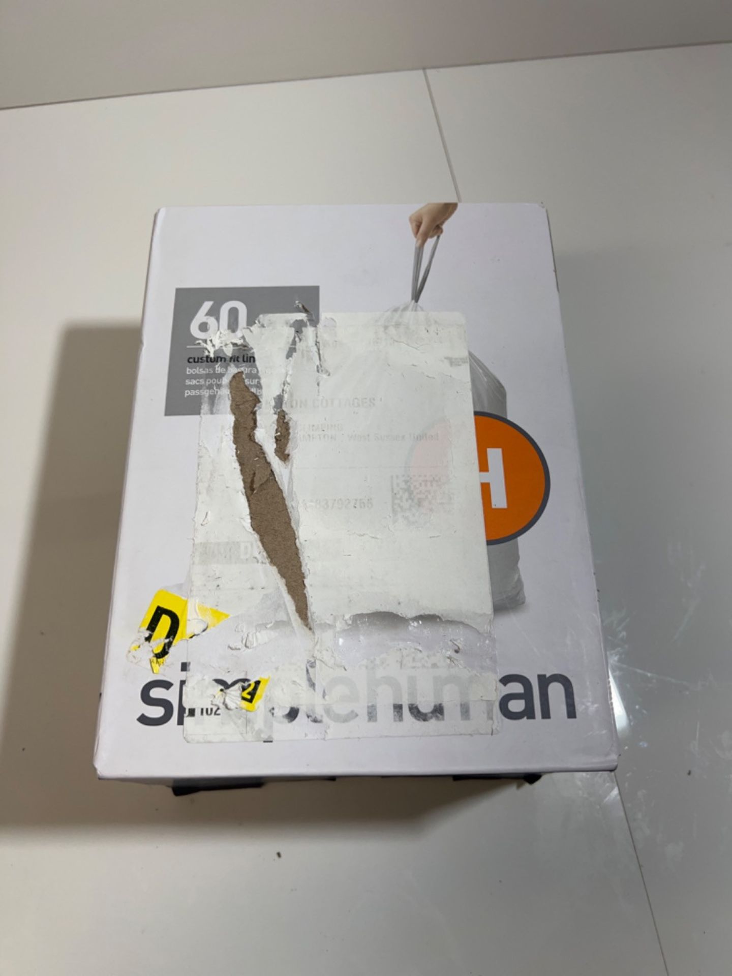 simplehuman CW0258 code H Custom Fit Bin Liner Bulk Pack, White Plastic (3 Pack of 20, Total 60 Lin - Image 2 of 3