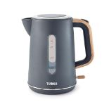 Tower Scandi T10037G Hard Plastic Kettle with Rapid Boil and Boil Dry Protection, 1.7L, 3kW, Grey w