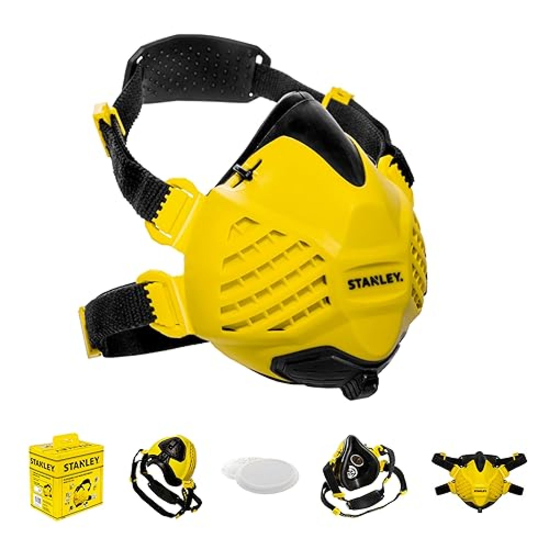Stanley P3 Dust Mask, Reusable Respirator Mask with Face-Fit-Check Technology & Maximum 99.99% P3 F