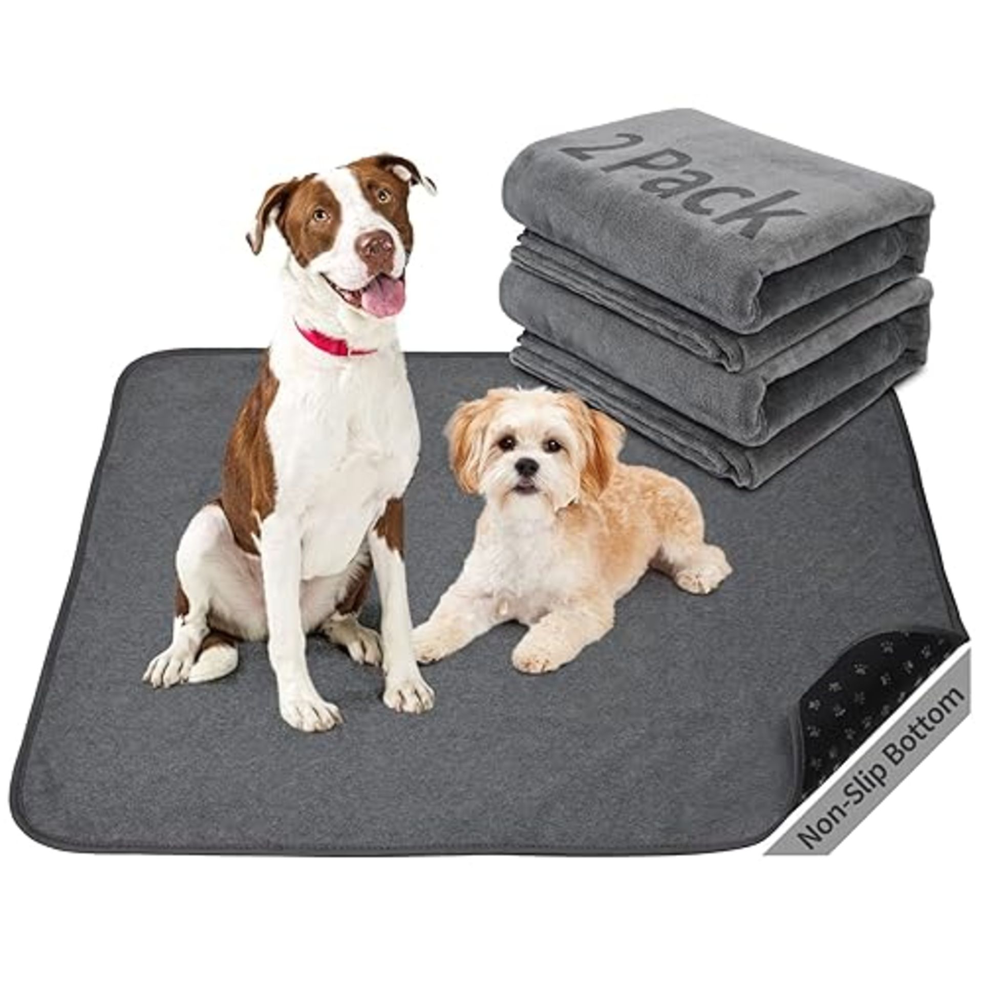 2 pack Dog Pee Pad Washable-Extra Large Instant Absorb Training Pads Non-Slip Pet Playpen Mat Water