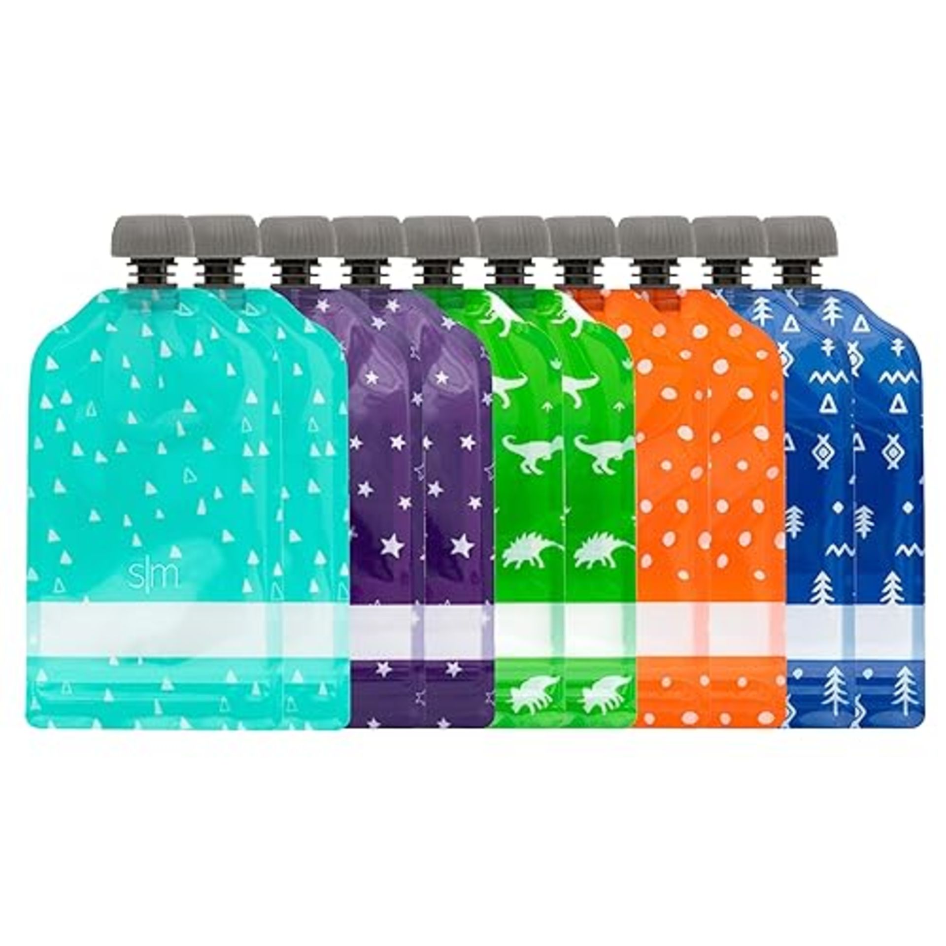 Simple Modern Baby Food Pouches | Reusable 10 Pack of BPA-Free Plastic Refillable Squeeze Pouch | J