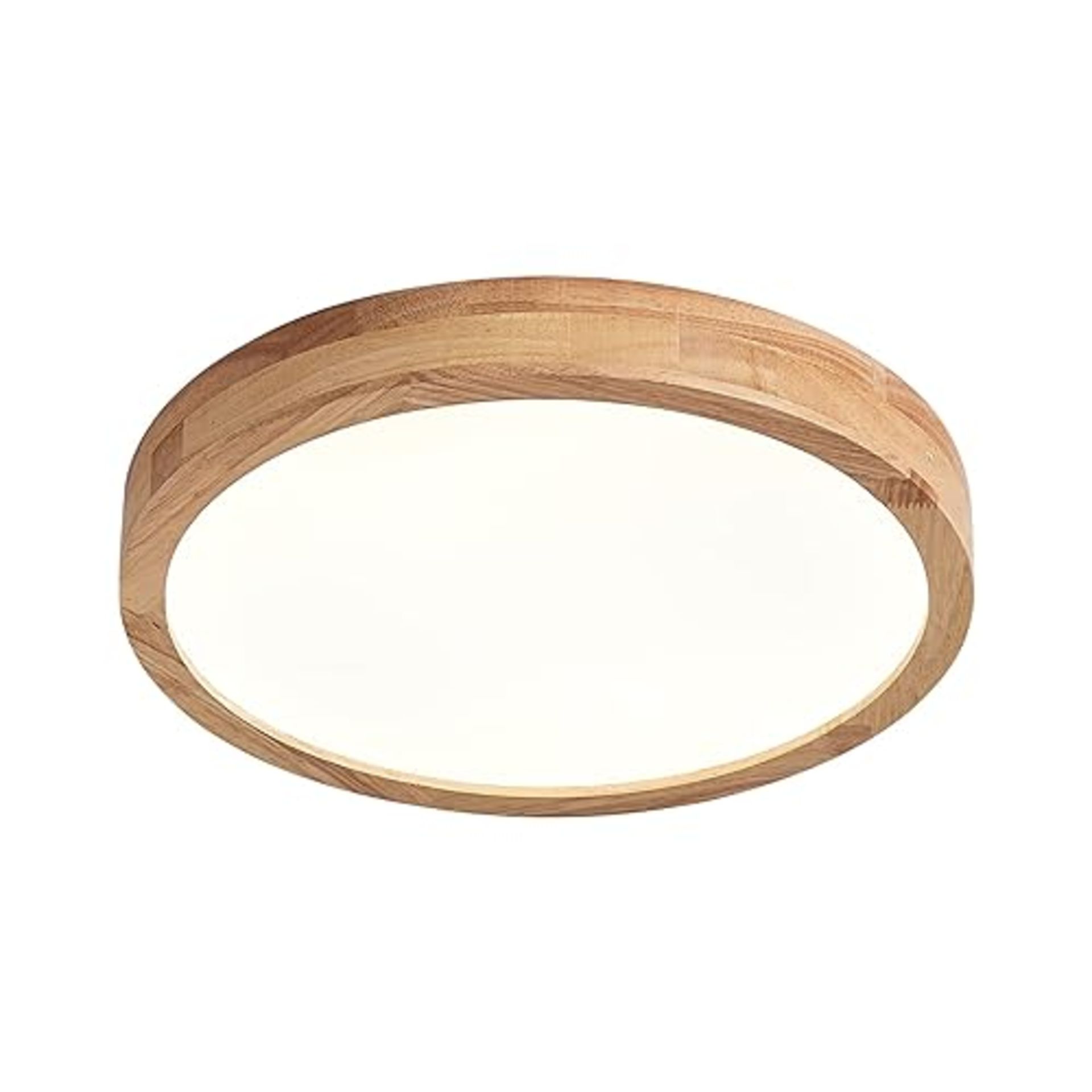 Schindora Wooden LED Ceiling Light,20W Neutral White 4500K 1600 LM,Round Wood Ceiling Lights Ã˜30cm