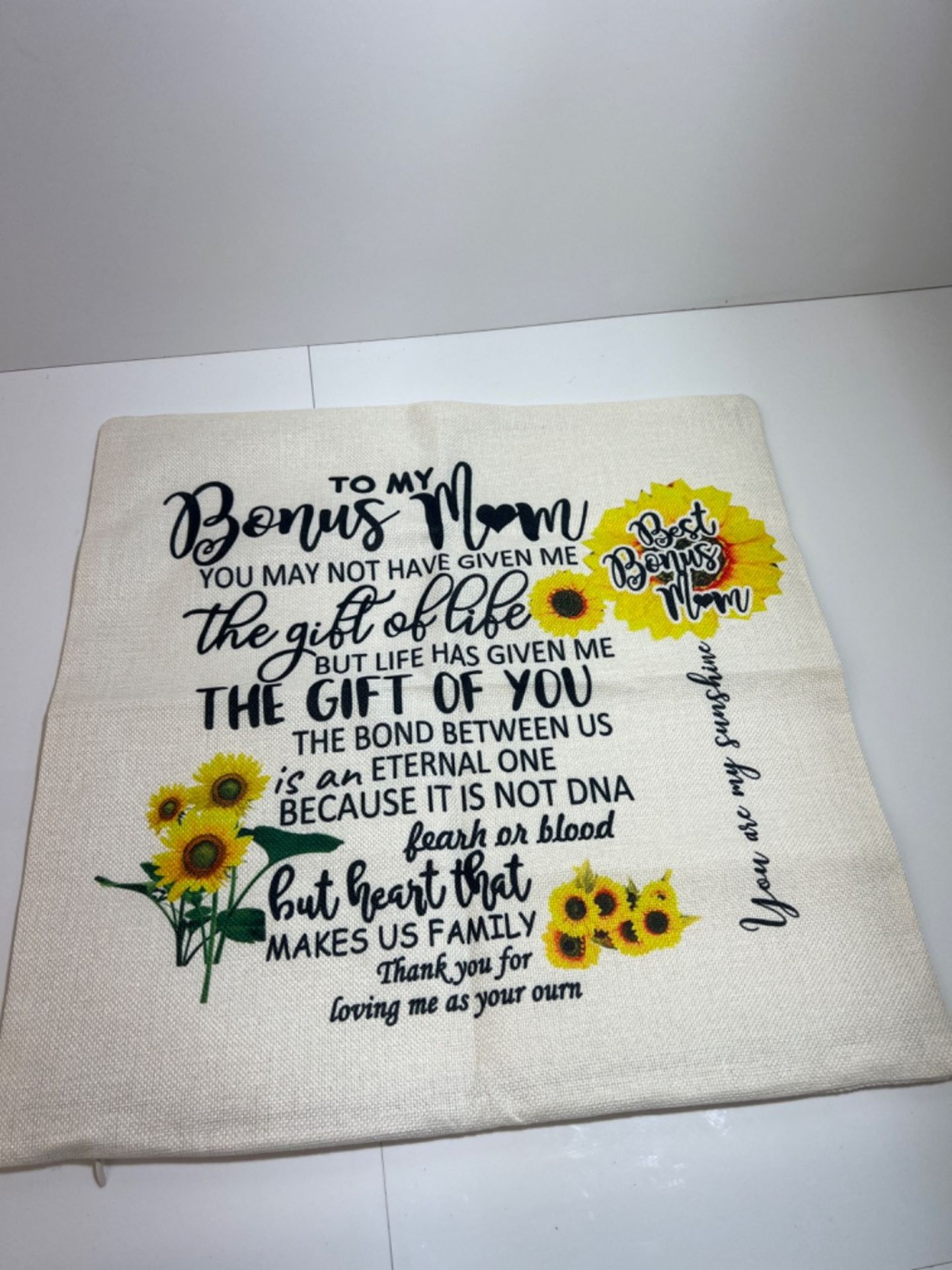 Aconesong Mum Gifts Step Mum Throw Pillow Cover You May Not Give Me The Gift of Life, Cushion Cover - Image 2 of 3