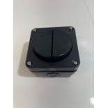 Knightsbridge OP3 Outdoor Weatherproof Double Switch, Black, 66.0 mm*90.0 mm*90.0 mm