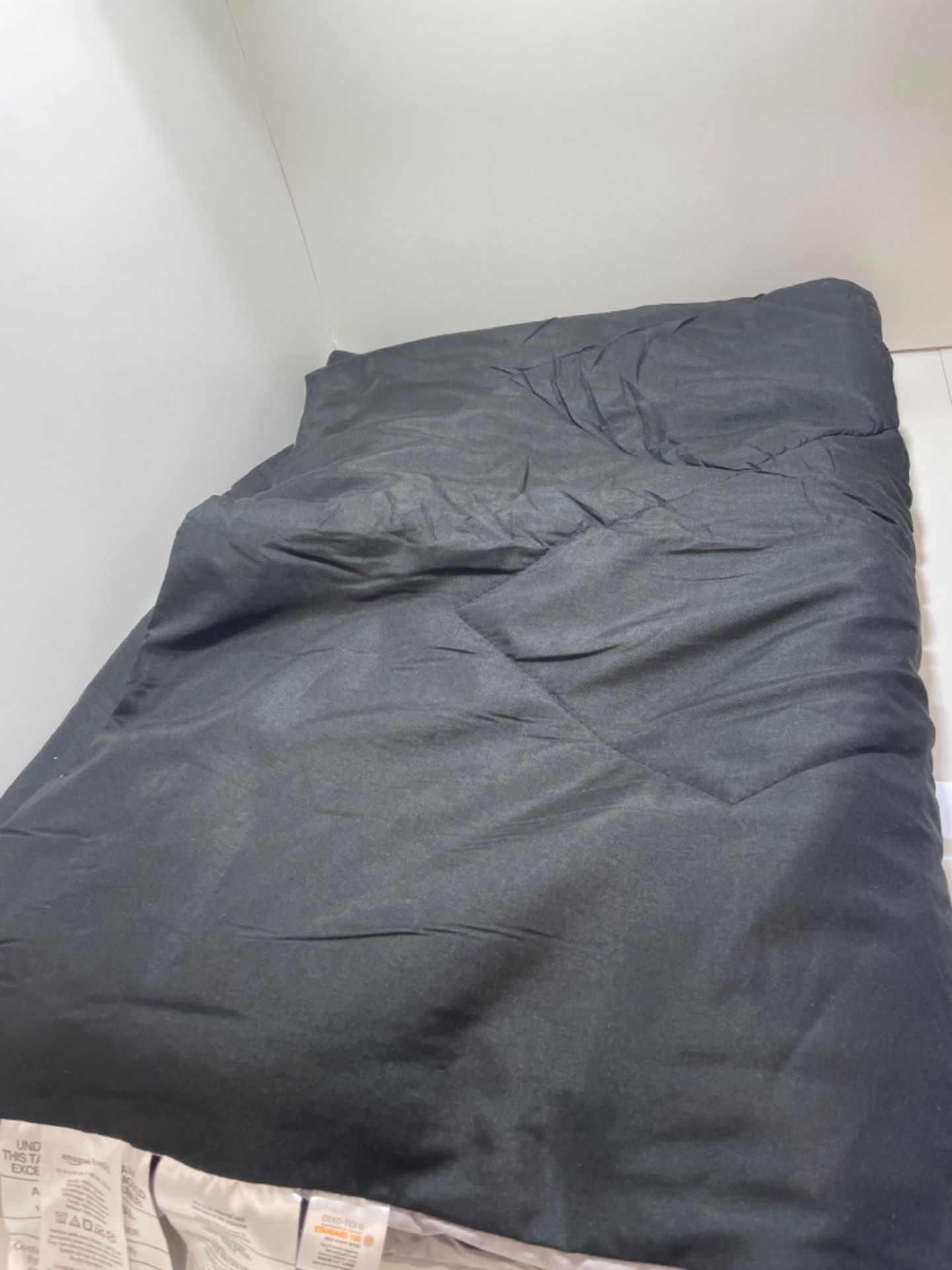 Amazon Basics Reversible Microfiber Comforter Blanket - Twin/Twin XL, Black / Grey - Image 2 of 3