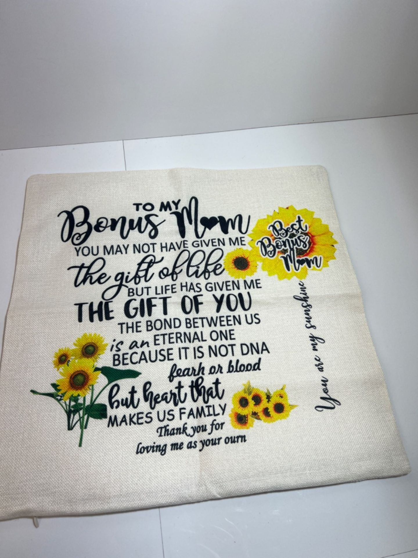 Aconesong Mum Gifts Step Mum Throw Pillow Cover You May Not Give Me The Gift of Life, Cushion Cover - Image 3 of 3