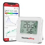 ThermoPro TP357 Bluetooth Hygrometer Mini Room Thermometer Indoor with Alerts, Humidity Meter and T
