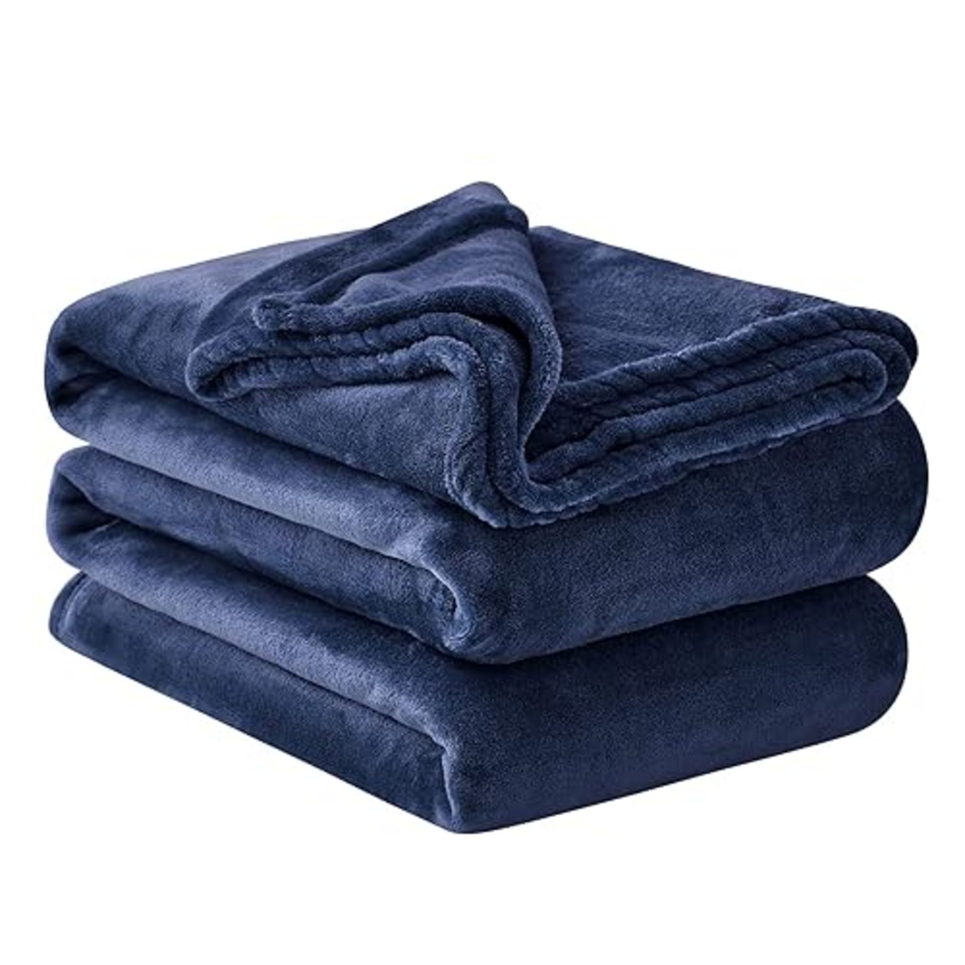 Aisbo Fleece Throw Blanket Navy Blue - Versatile Soft Warm King Size Blanket Fluffy Extra Large Thr