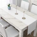 LivinEase White Cotton Table Runner for 8 Seater Dinning Table - Perfect for Dining Table, Coffee T