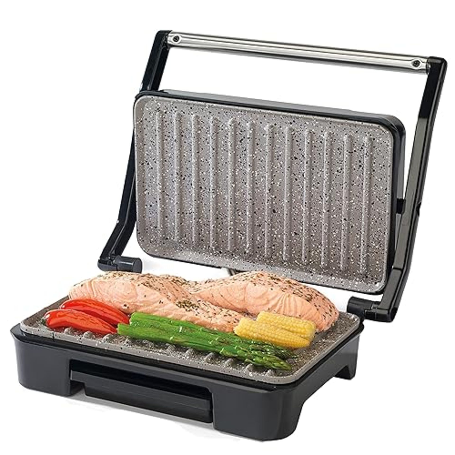 Salter EK2009 Marblestone Electric Health Grill & Panini Press - Non-Stick Plates, Multifunctional 