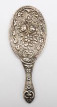 A 900 standard silver small hand mirror, 16cm