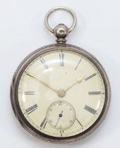 E. Wise, Manchester, a Victorian silver fusee pocket watch, London, 1879, signed movement,