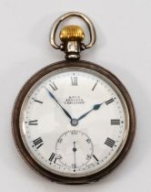 Kay's Keyless Challenge, a silver open face pocket watch, Birmingham 1923, 49mm, working when