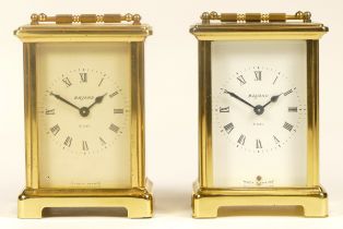 Two 20th century French Bayard carriage clocks, 14cm high.