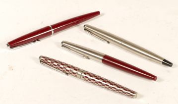 Four Parker fountain pens, circa 1960s/70s. (4)