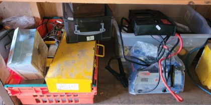 A shelf of testing equipment to include a Sykes-Pickavant lambda sensor tester, and a Ultimate speed