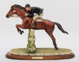 A 20th century Capodimonte limited edition 32/1000 painted porcelain figure, Cavaliere, horse