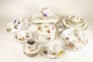 A collection of Royal Worcester 'Evesham' pattern dinnerware and teaware.