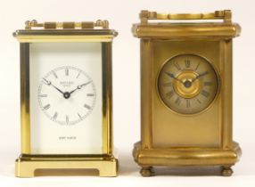 A 20th century boxed Bayard Remy Martin cased brass carriage clock, 14.5cm high together with 20th