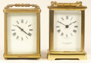 A 20th century Taylor & Bligh brass cased carriage clock, 14cm high together with a 20th century