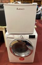 A Hoover Dynamic washing machine, AAA rated, 1400 RPM, together with LEC table top larder fridge,