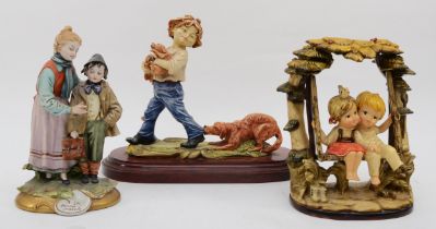 Tyche Tosca, a porcelain figural group La Buona Pazola, together with a pottery figural group of a