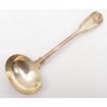 A William IV silver shell, thread and fiddle pattern sauce ladle, by William Theobalds, London 1832,