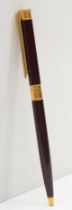 Mont Blanc Noblesse, a burgundy ball point pen, worn plating, no cartridge